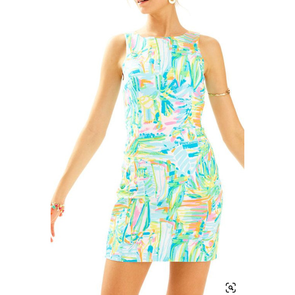 Lilly Pulitzer Sz 0 COURTNEY Sea Salt & Sun Bold Print Dress - Picture 8 of 10